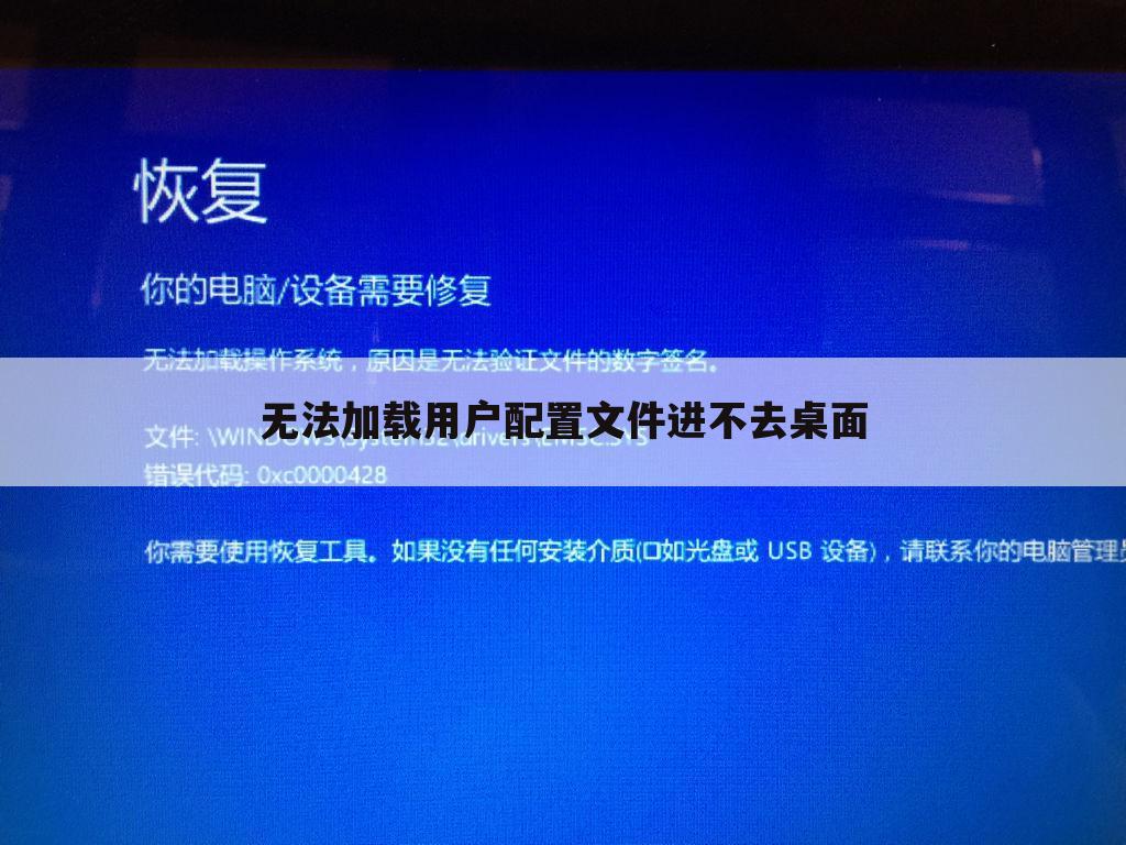 无法加载用户配置文件进不去桌面