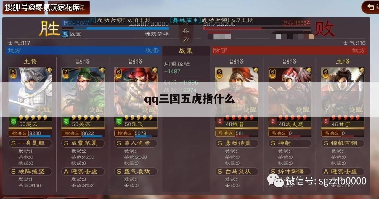 qq三国五虎指什么