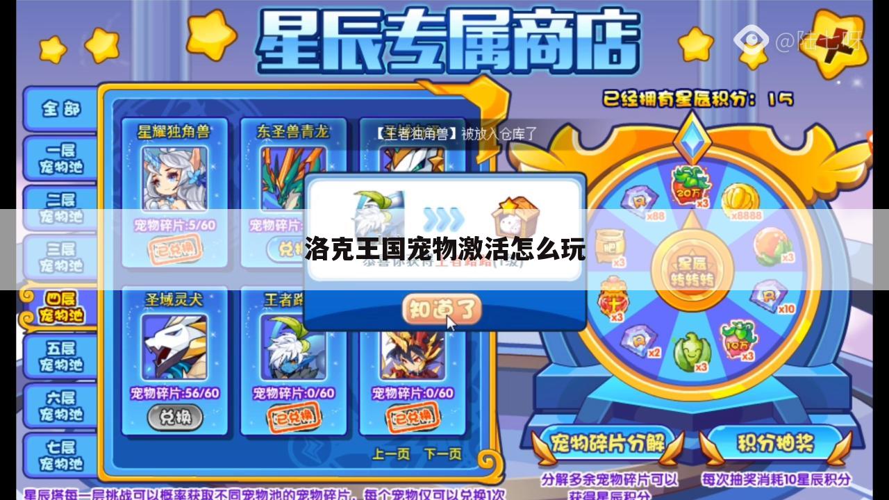 洛克王国宠物激活怎么玩