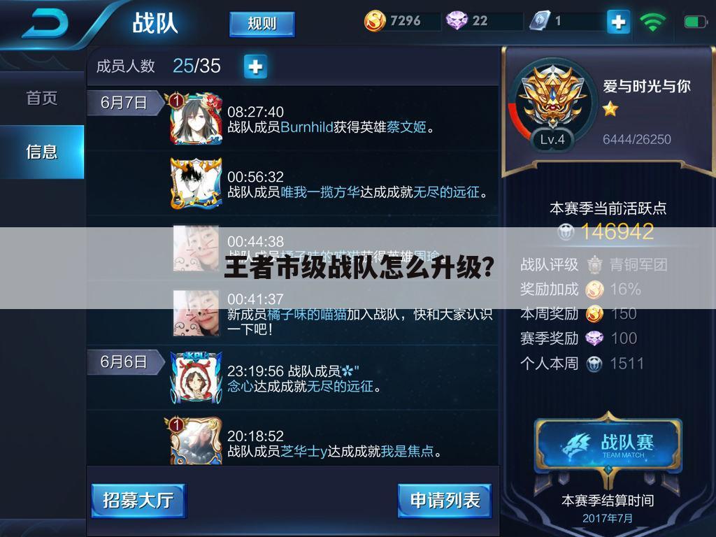 王者市级战队怎么升级?