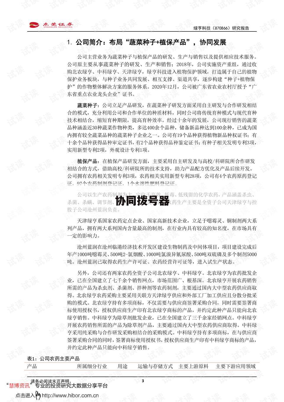协同拨号器