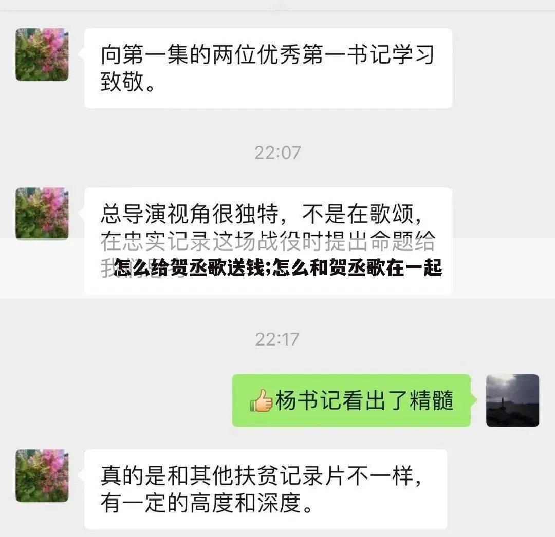 怎么给贺丞歌送钱;怎么和贺丞歌在一起