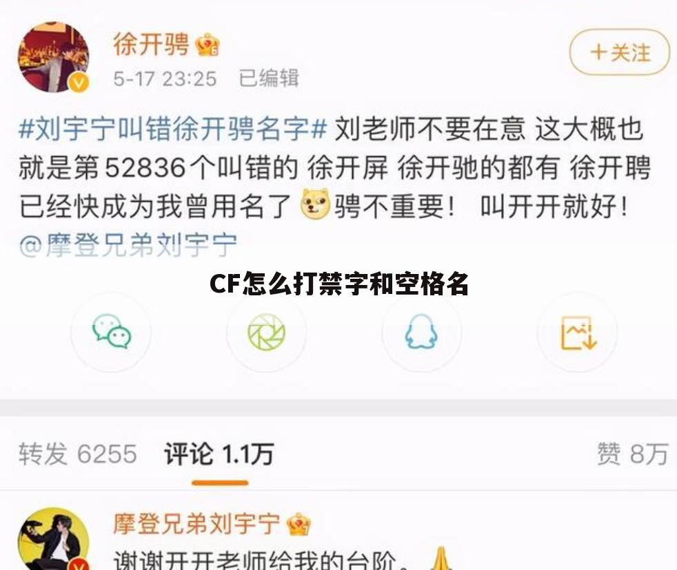 CF怎么打禁字和空格名