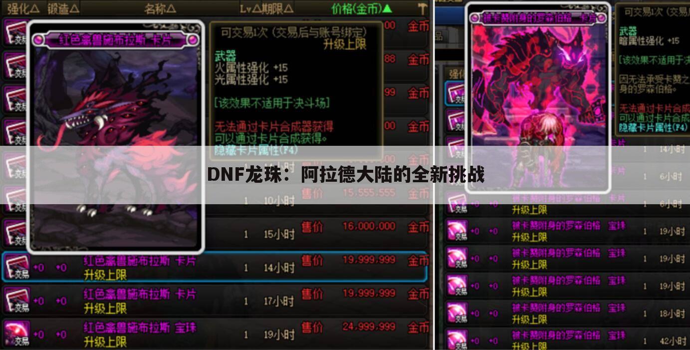 DNF龙珠：阿拉德大陆的全新挑战