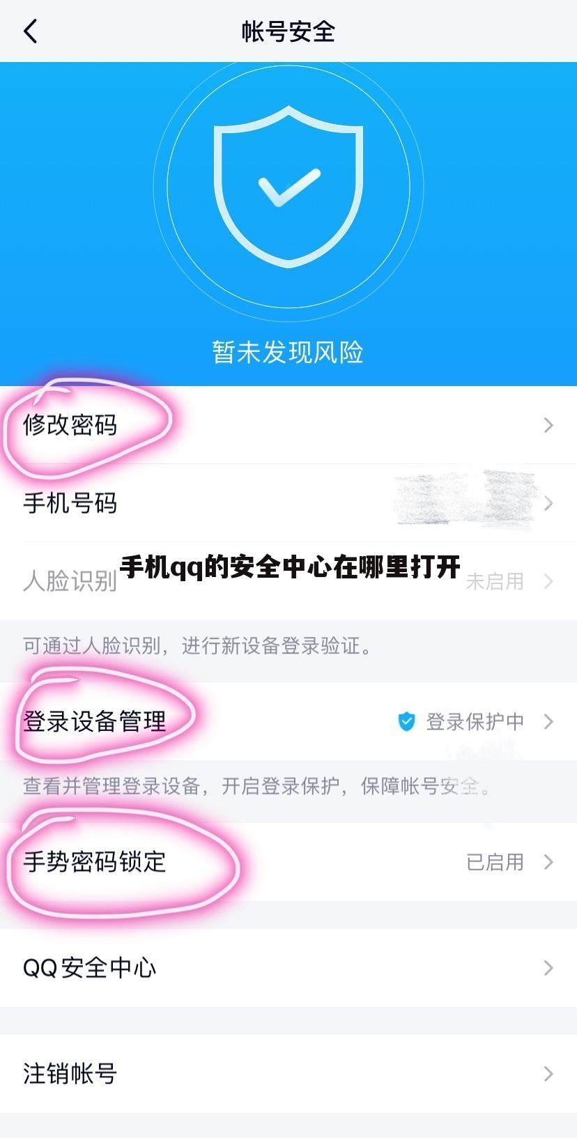 手机qq的安全中心在哪里打开