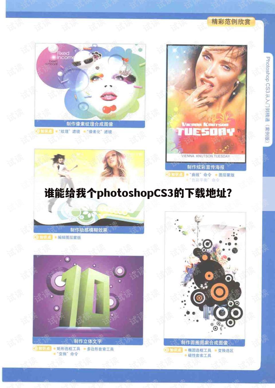 谁能给我个photoshopCS3的下载地址?