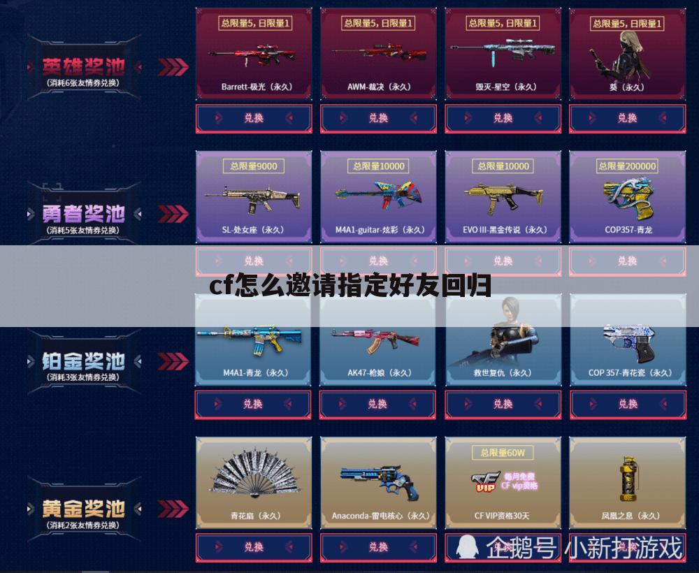 cf怎么邀请指定好友回归