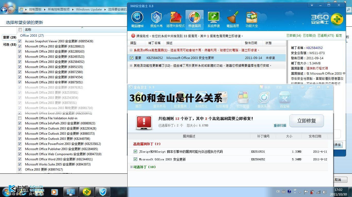 360和金山是什么关系