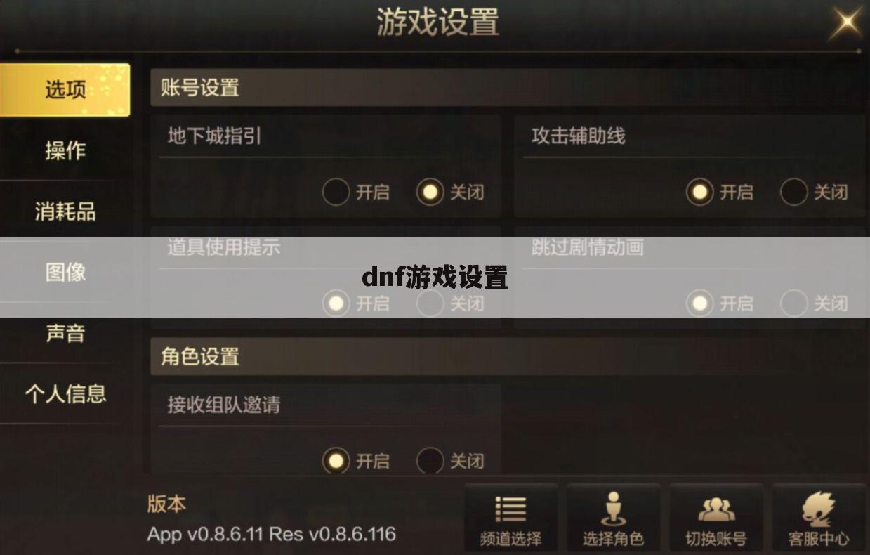 dnf游戏设置