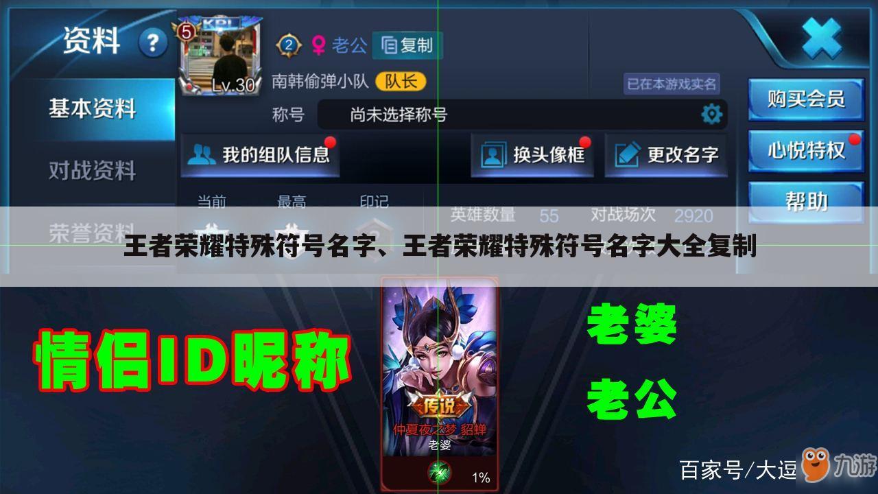 王者荣耀特殊符号名字、王者荣耀特殊符号名字大全复制