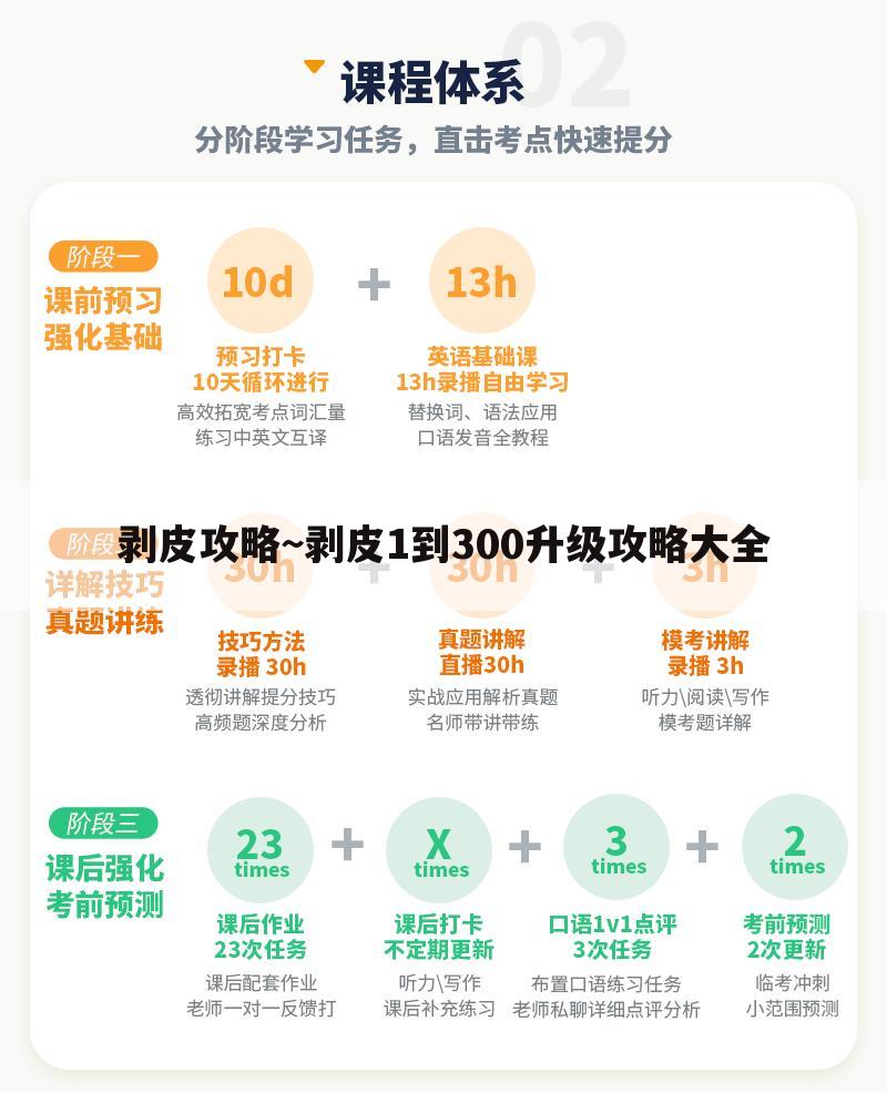 剥皮攻略~剥皮1到300升级攻略大全