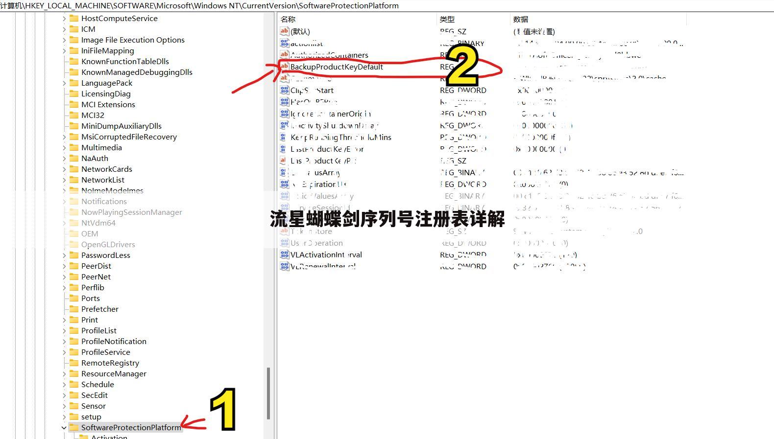 流星蝴蝶剑序列号注册表详解