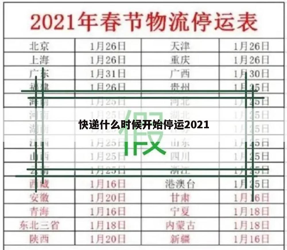 快递什么时候开始停运2021