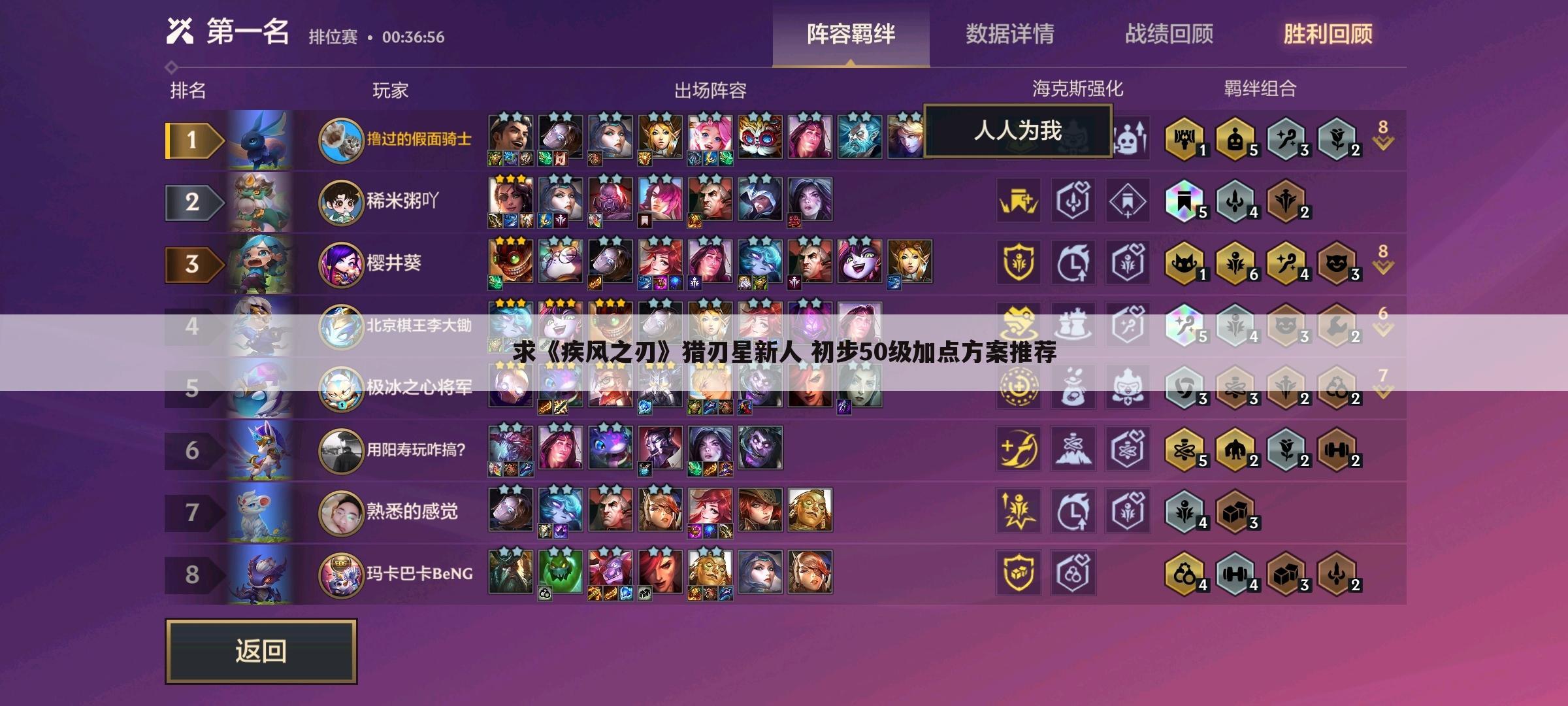 求《疾风之刃》猎刃星新人 初步50级加点方案推荐