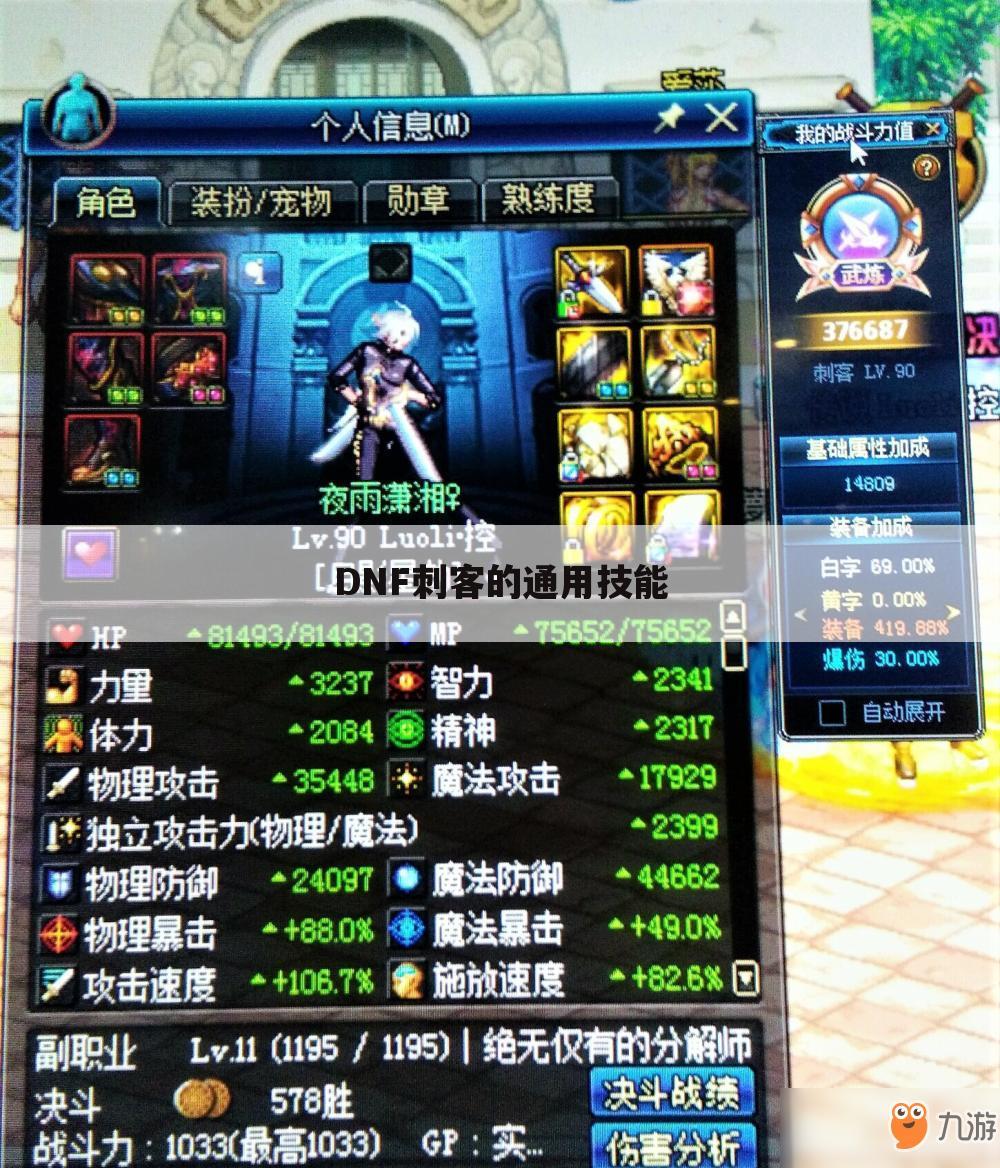 DNF刺客的通用技能