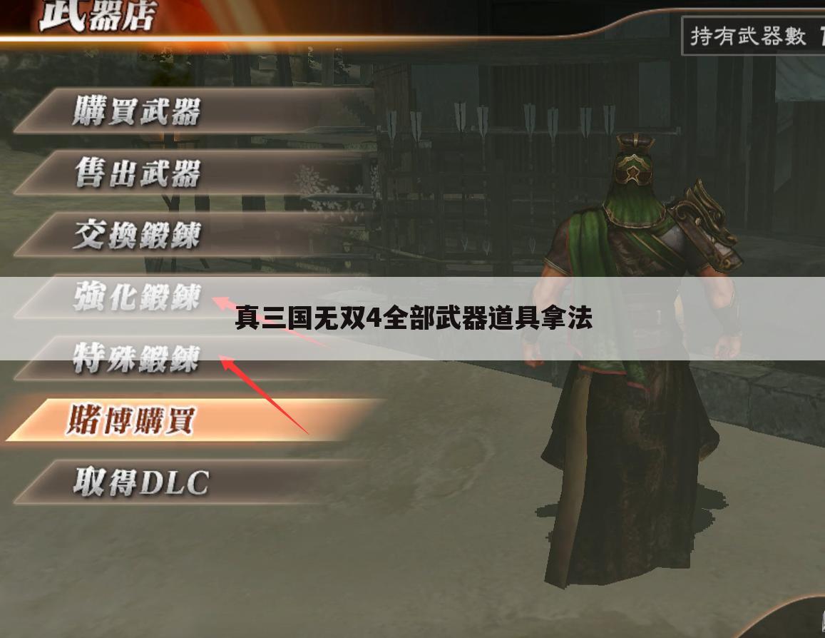 真三国无双4全部武器道具拿法