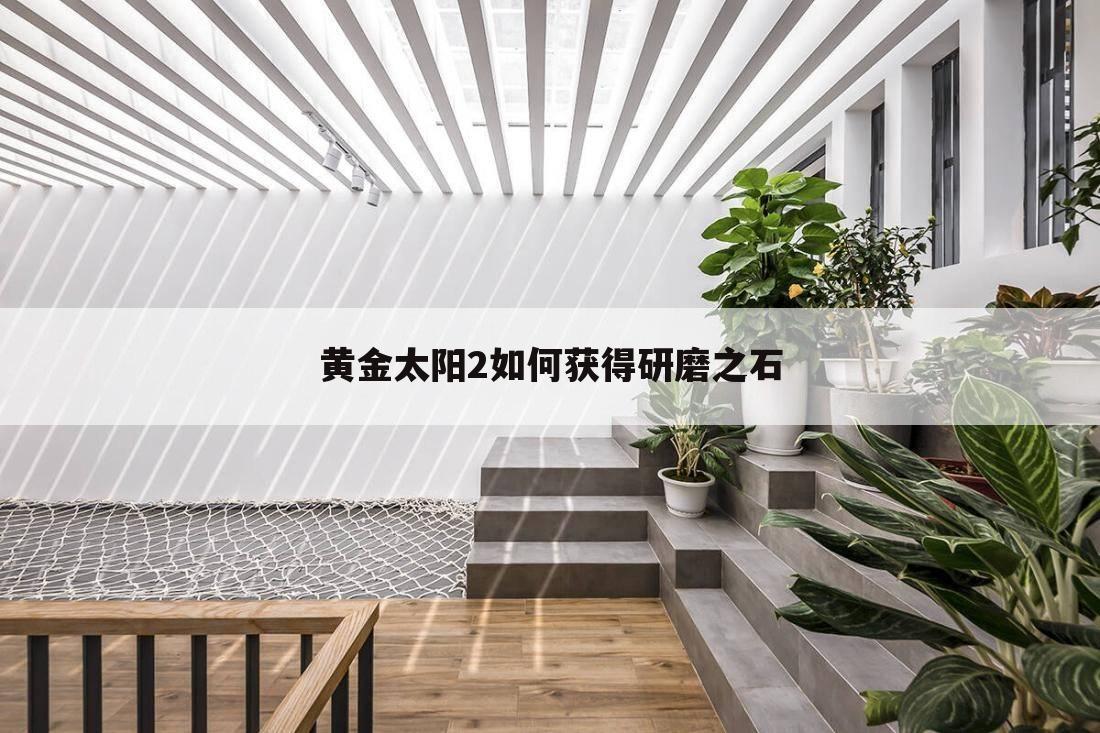 黄金太阳2如何获得研磨之石