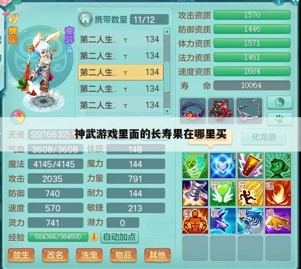神武游戏里面的长寿果在哪里买