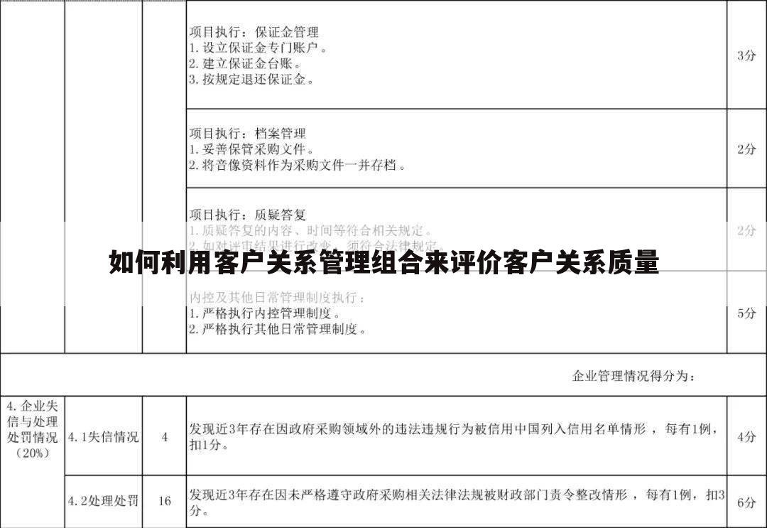 如何利用客户关系管理组合来评价客户关系质量