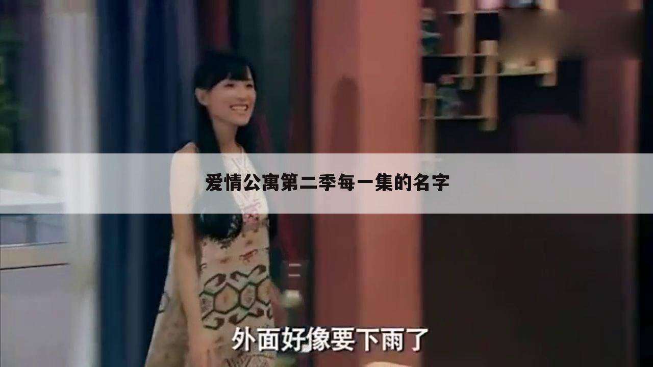 爱情公寓第二季每一集的名字