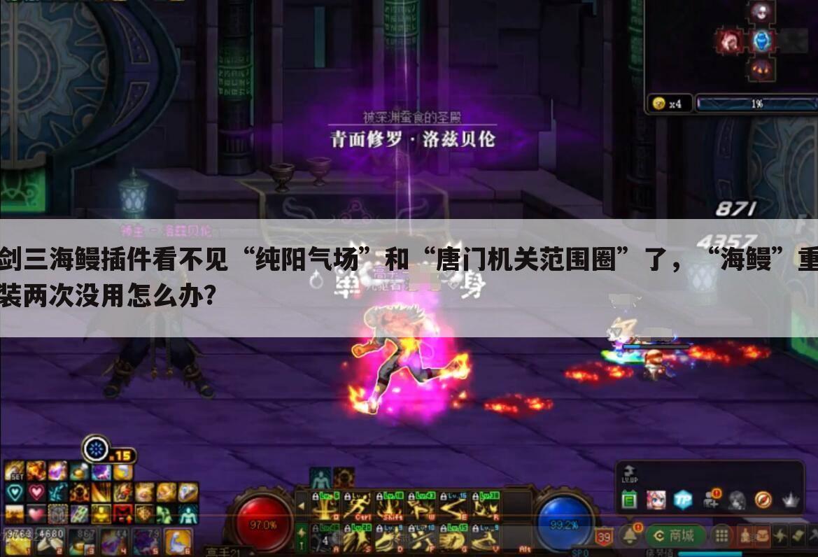 剑三海鳗插件看不见“纯阳气场”和“唐门机关范围圈”了,“海鳗”重装两次没用怎么办?