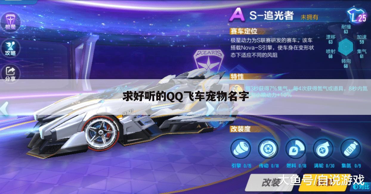 求好听的QQ飞车宠物名字