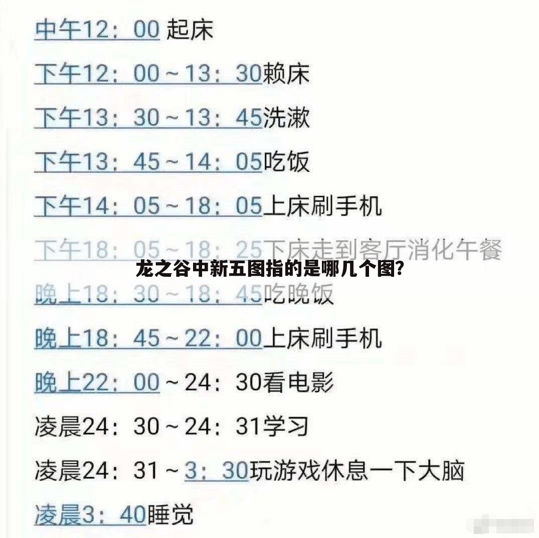 龙之谷中新五图指的是哪几个图?