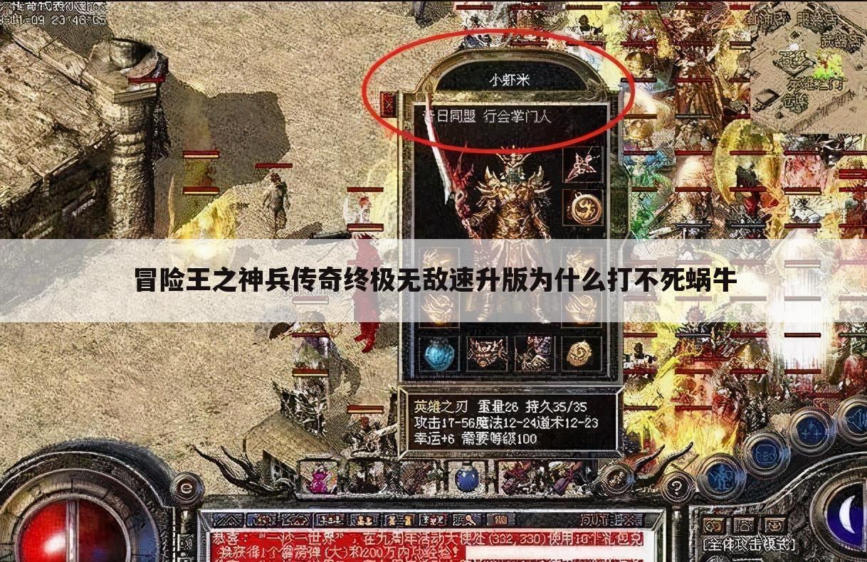 冒险王之神兵传奇终极无敌速升版为什么打不死蜗牛