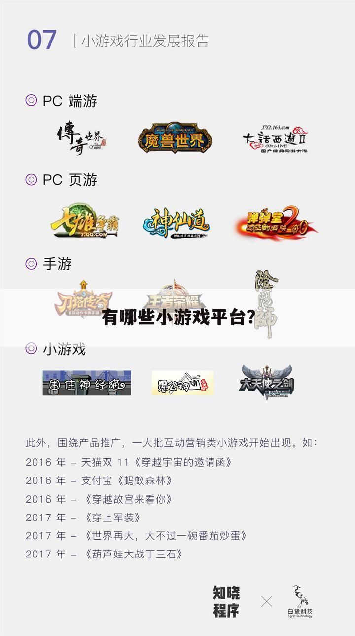 有哪些小游戏平台?