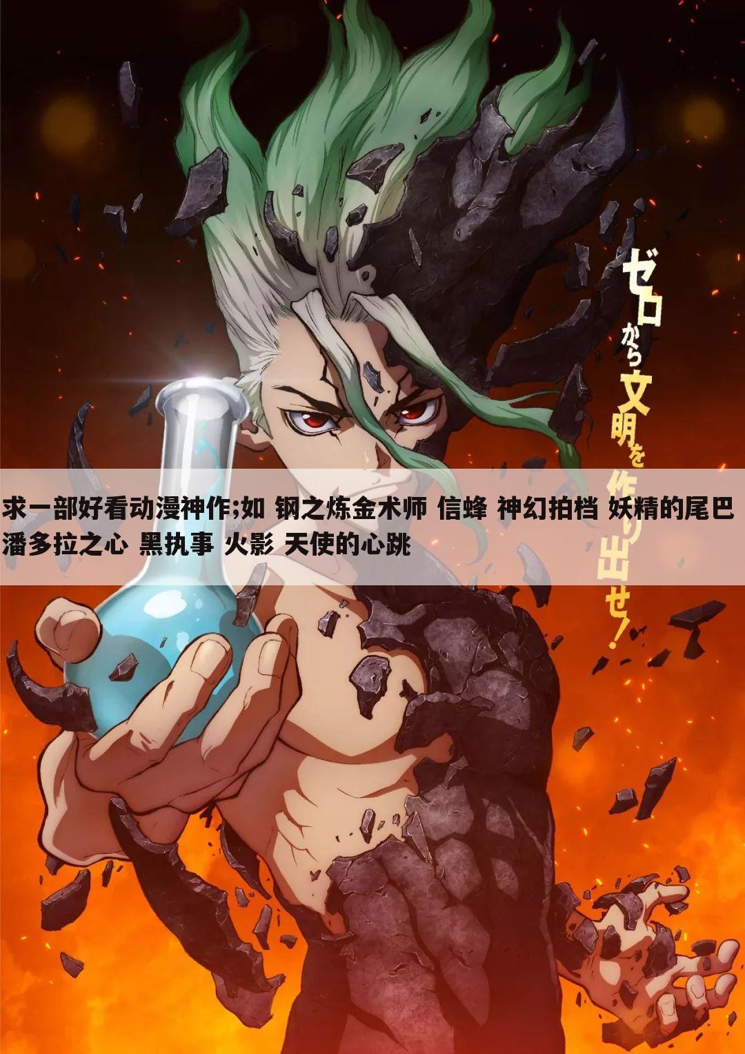 求一部好看动漫神作;如 钢之炼金术师 信蜂 神幻拍档 妖精的尾巴 潘多拉之心 黑执事 火影 天使的心跳