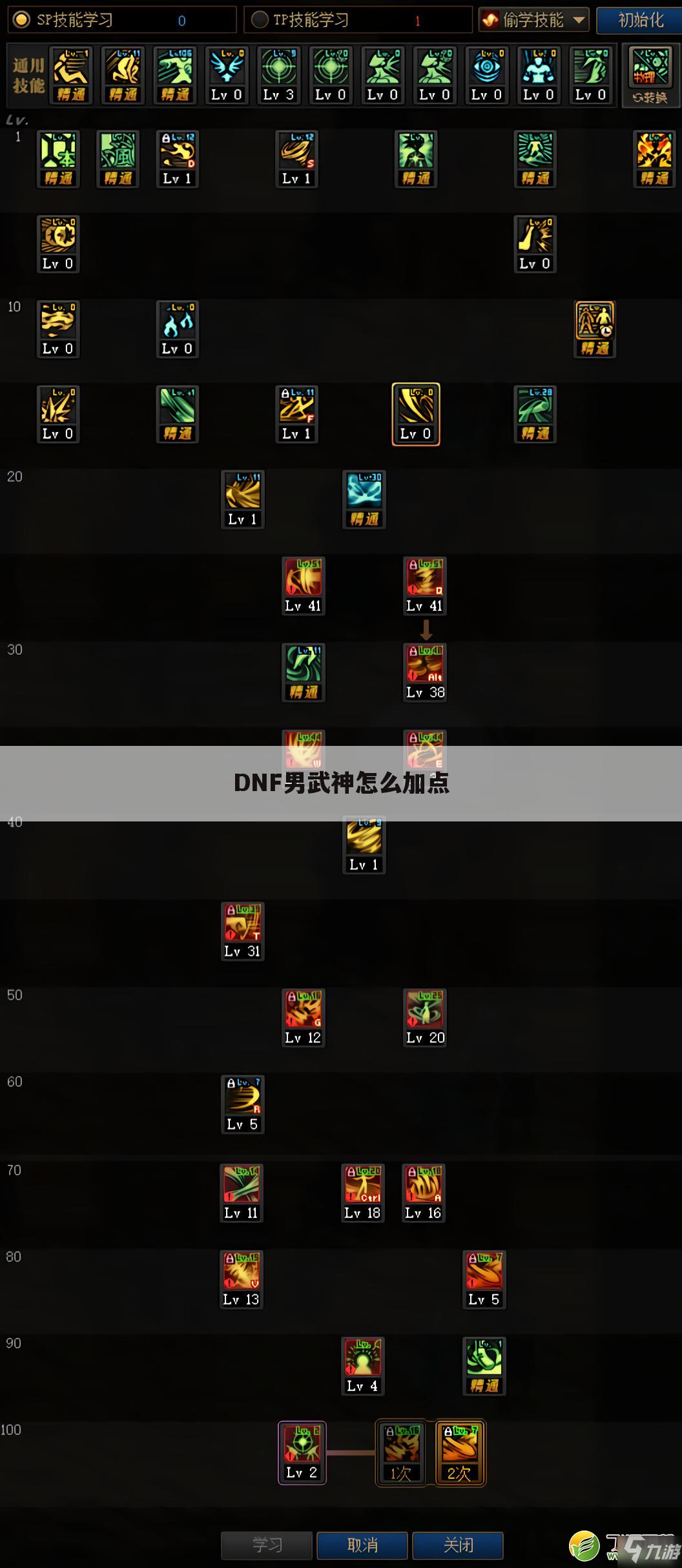 DNF男武神怎么加点