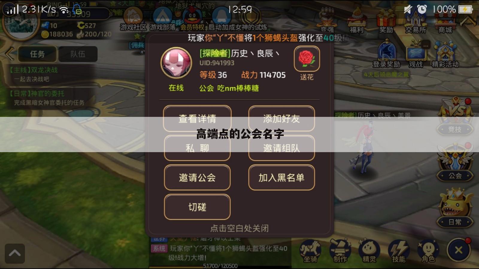 高端点的公会名字