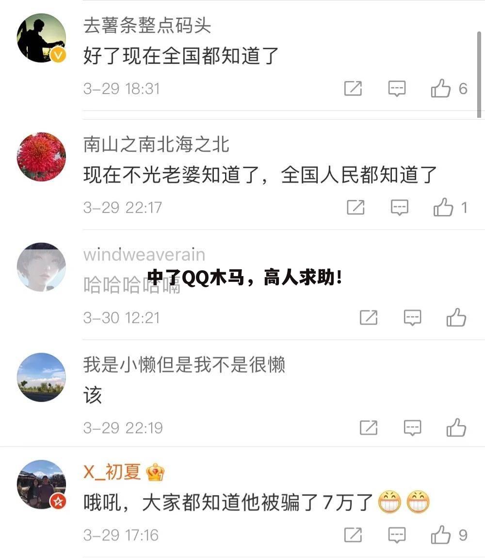中了QQ木马,高人求助!